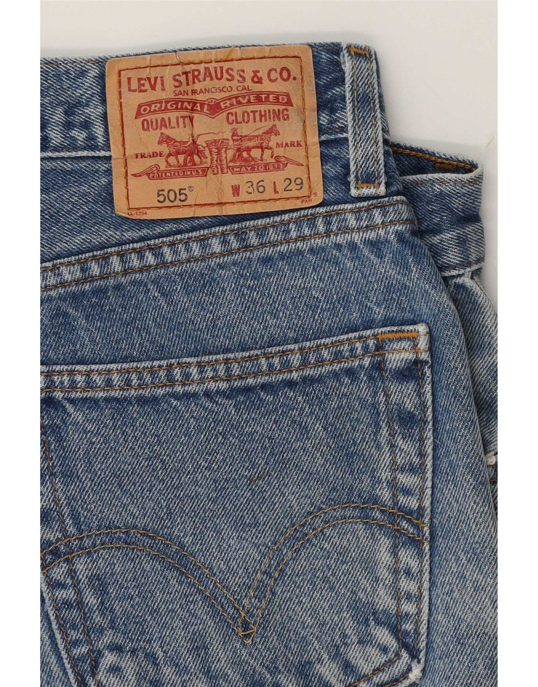 Levi's Herre 505 Regular Fit Straight Jeans W36 L26 Blå Bomuld