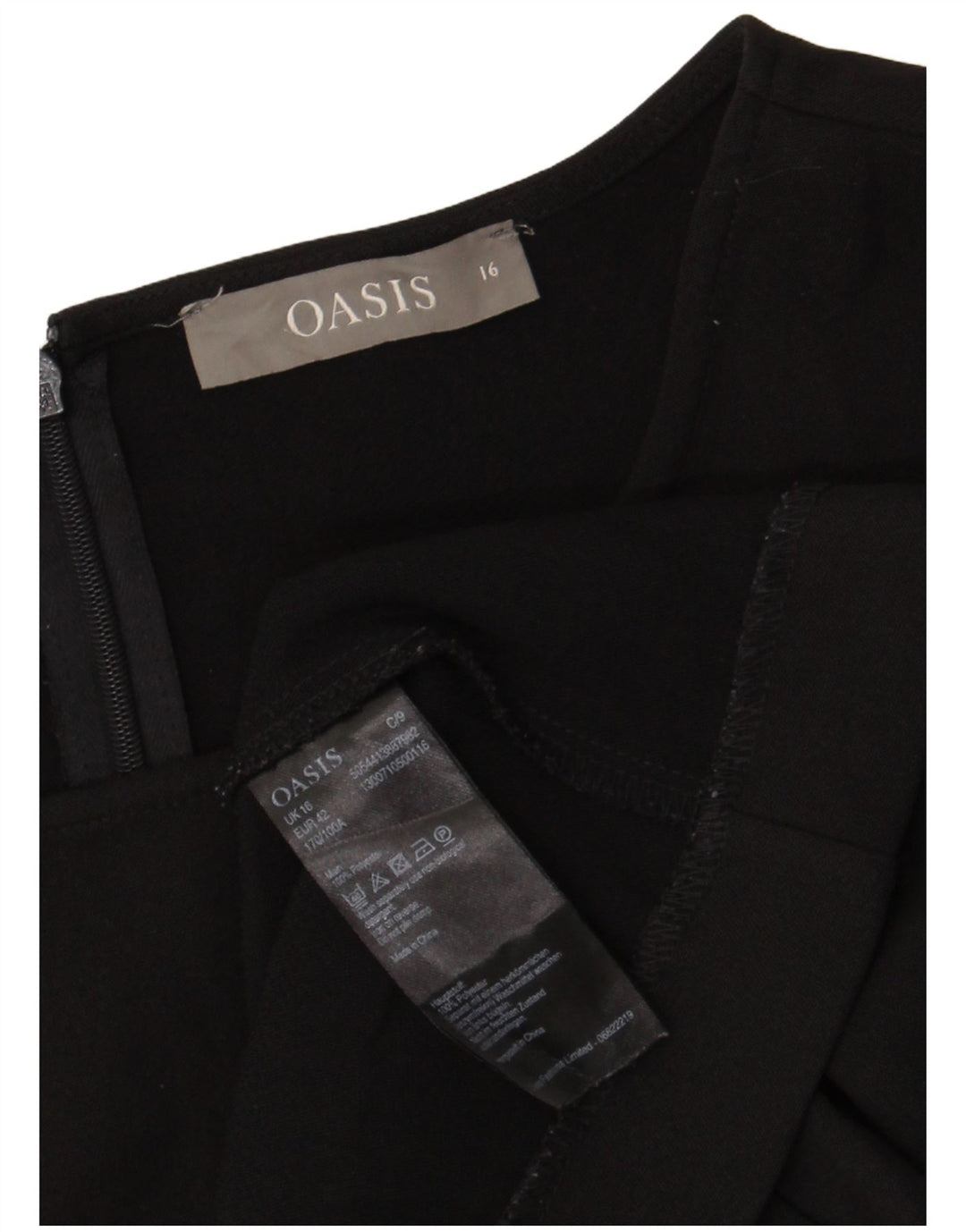 Oasis Womens Sheath Dress UK 16 Large Black Polyester