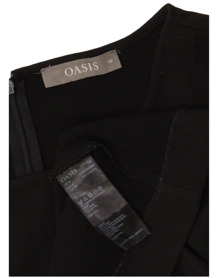 Oasis Womens Sheath Dress UK 16 Large Black Polyester