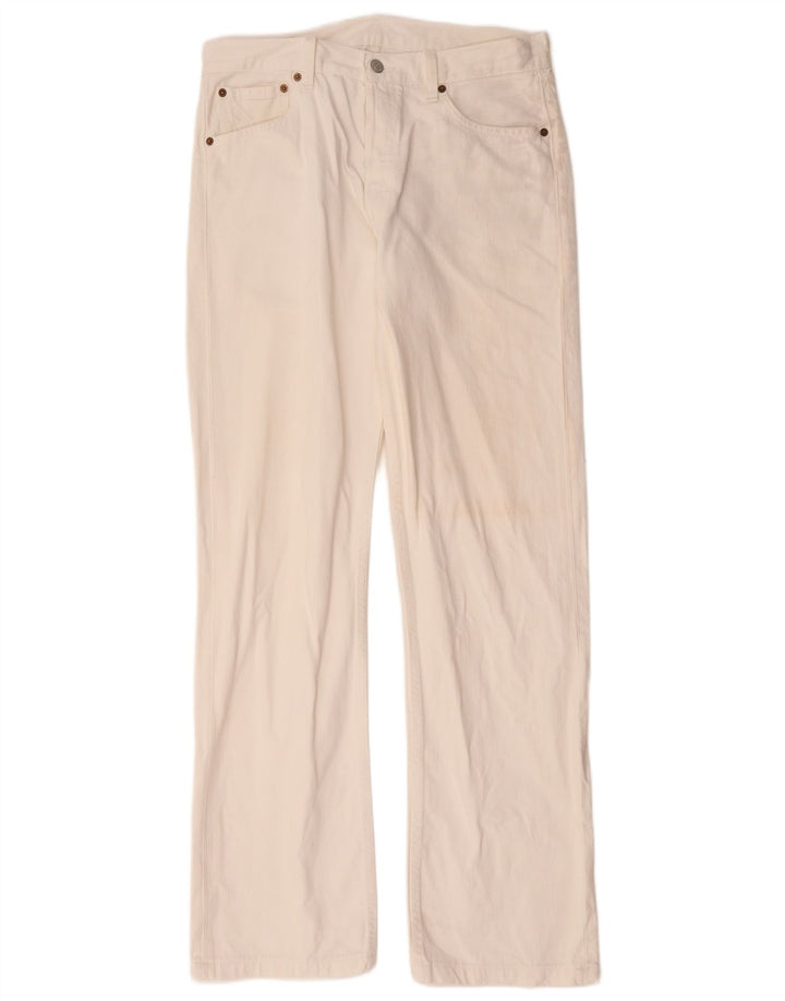 Levi's Herre 501 Straight Jeans W34 L33 Hvid Bomuld