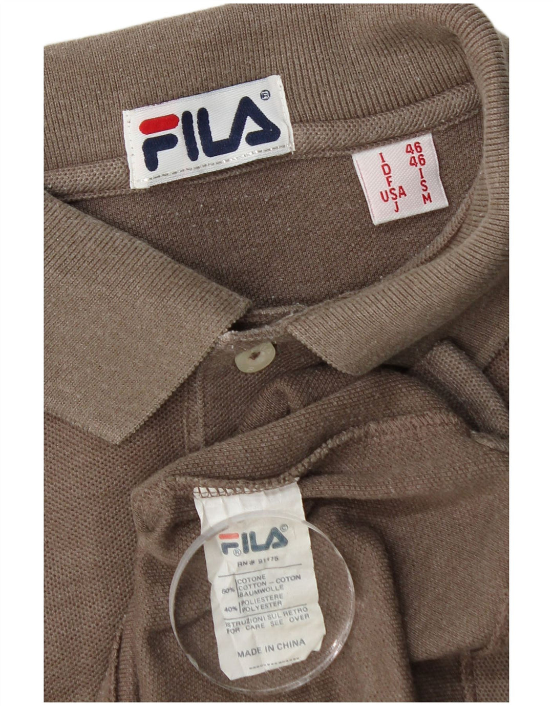 Fila Polo skjorte til mænd IT 46 Lille brun bomuld