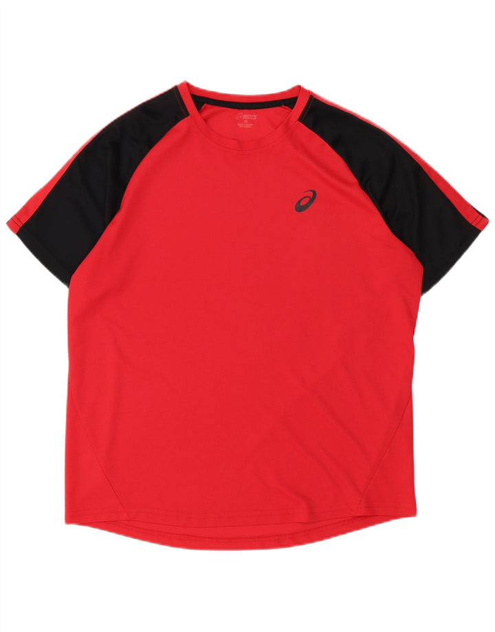 Asics Herre T-Shirt Top Stor Rød Colourblock