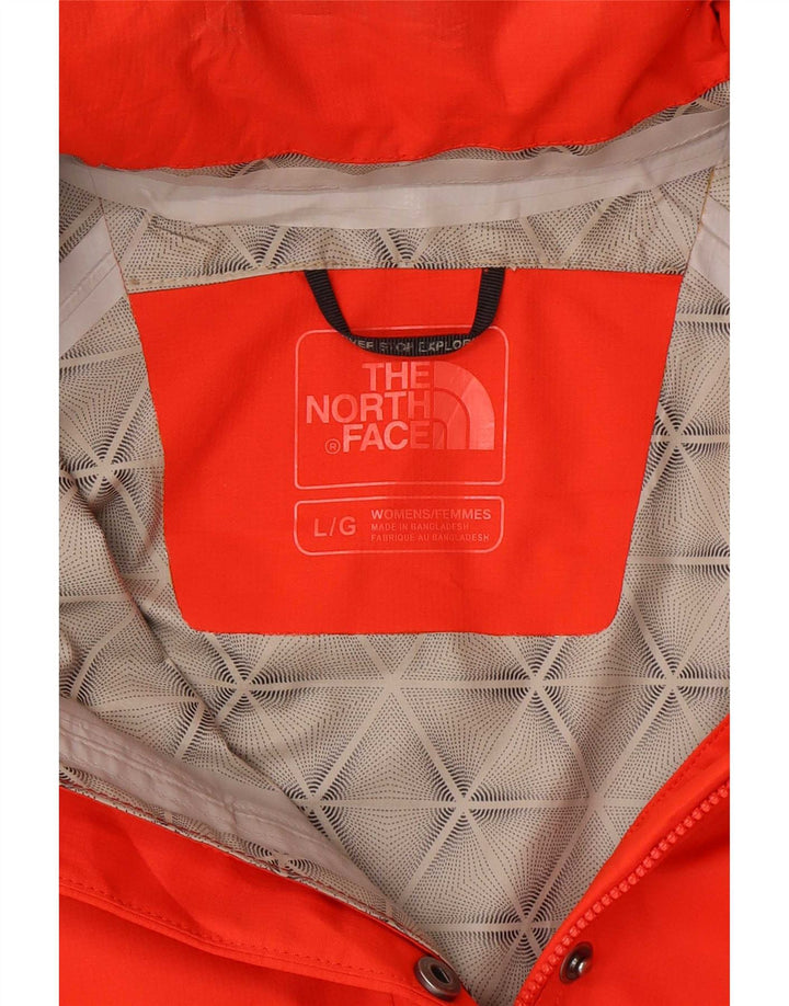 The North Face Dame Dryvent Raincoat UK 16 Large Orange Colourblock