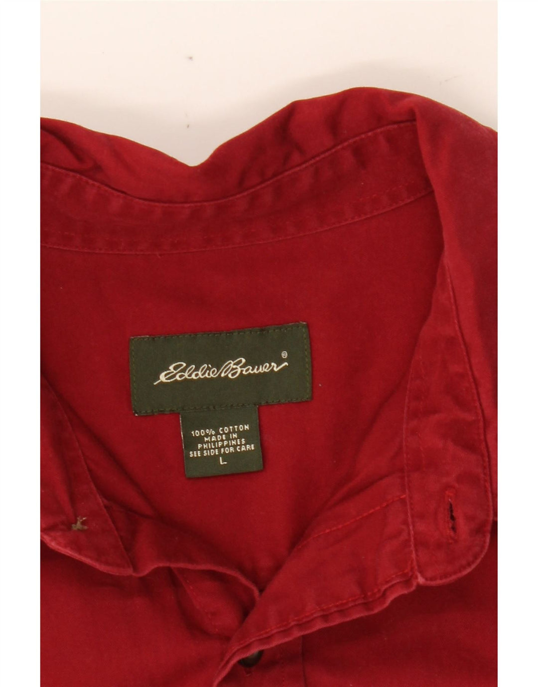 EDDIE BAUER Mens Shirt Large Red Cotton Vintage Eddie Bauer and Second-Hand Eddie Bauer from Messina Hembry 
