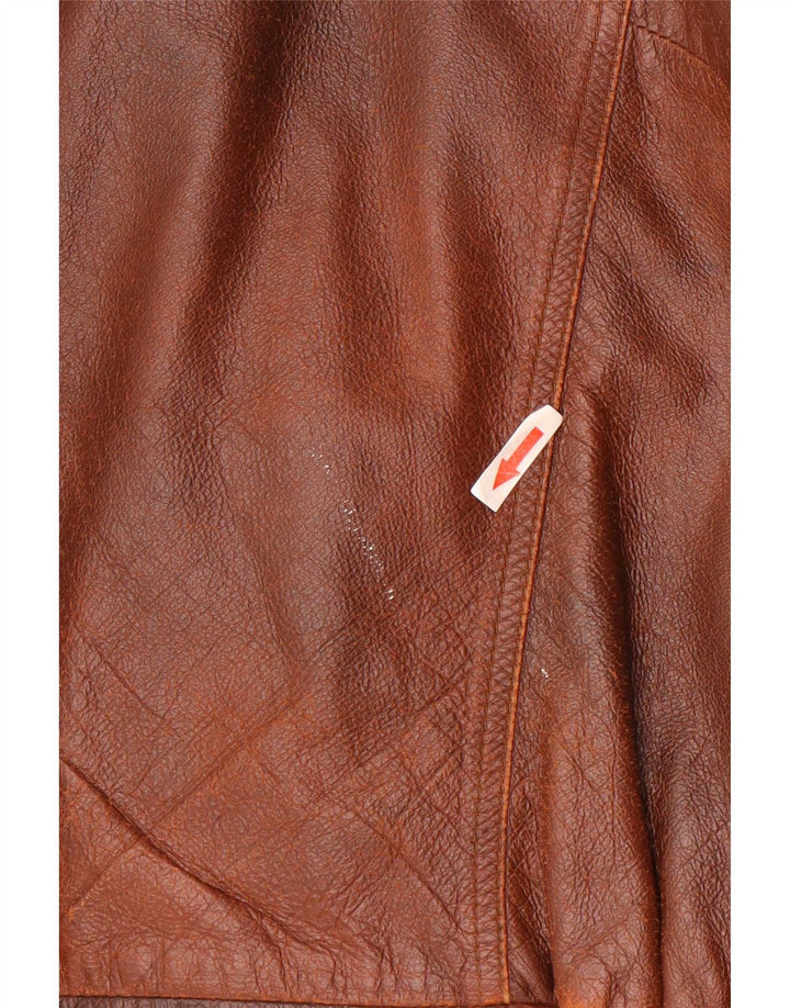 Mondial Herre Loose Fit Læderjakke UK 38 Medium Brun