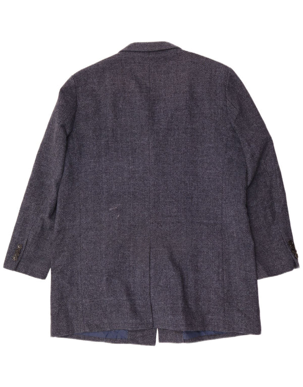 Marks & Spencer Mens Overcoat UK 44 2XL Navy Blue Polyester