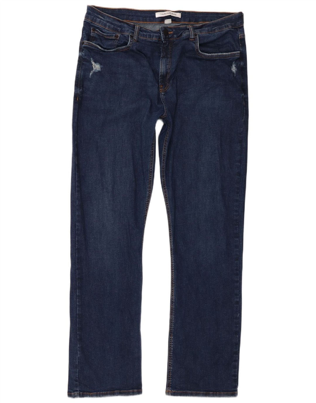 Calvin Klein Herre Distressed Straight Jeans IT 48 Medium W38 L33 Navy Blue