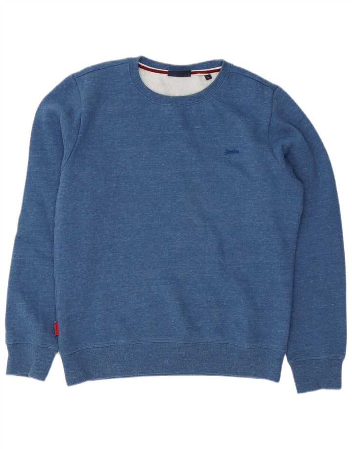 Superdry Sweatshirt-trøje til mænd, stor blåflettet bomuld