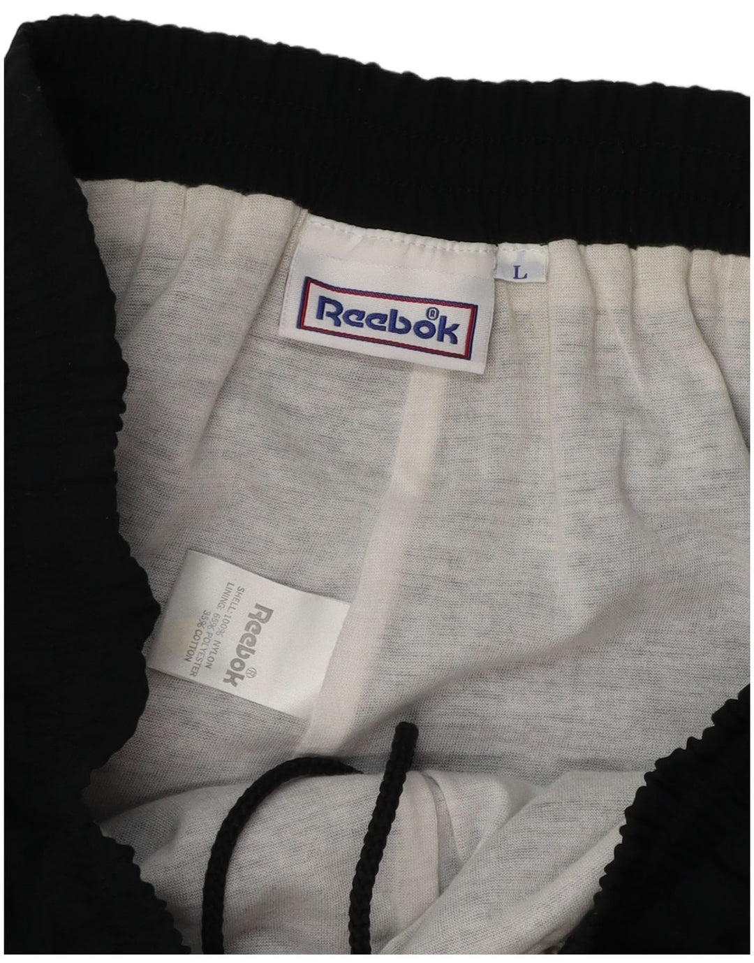 REEBOK Mens Tracksuit Trousers Joggers Large  Black Nylon