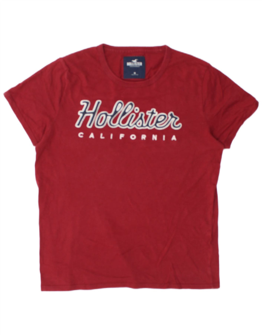 Hollister Herre grafisk T-shirt Top Medium Rød Bomuld