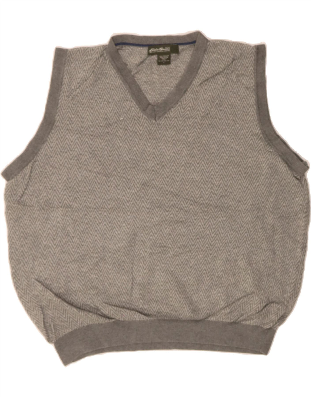 EDDIE BAUER Womens Vest Tank Top UK 16 Large Grey Chevron Cotton Vintage Eddie Bauer and Second-Hand Eddie Bauer from Messina Hembry 