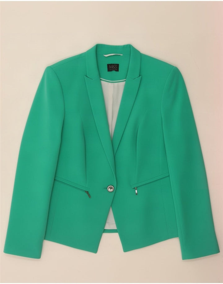 Marks & Spencer Dame 1-knaps blazerjakke UK 14 Medium Green