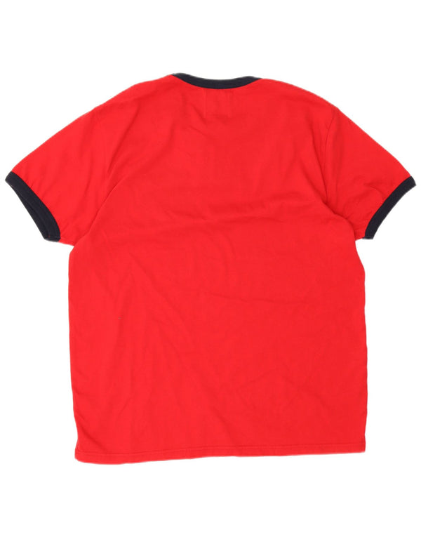 Fila Herre T-Shirt Top XL Rød Bomuld