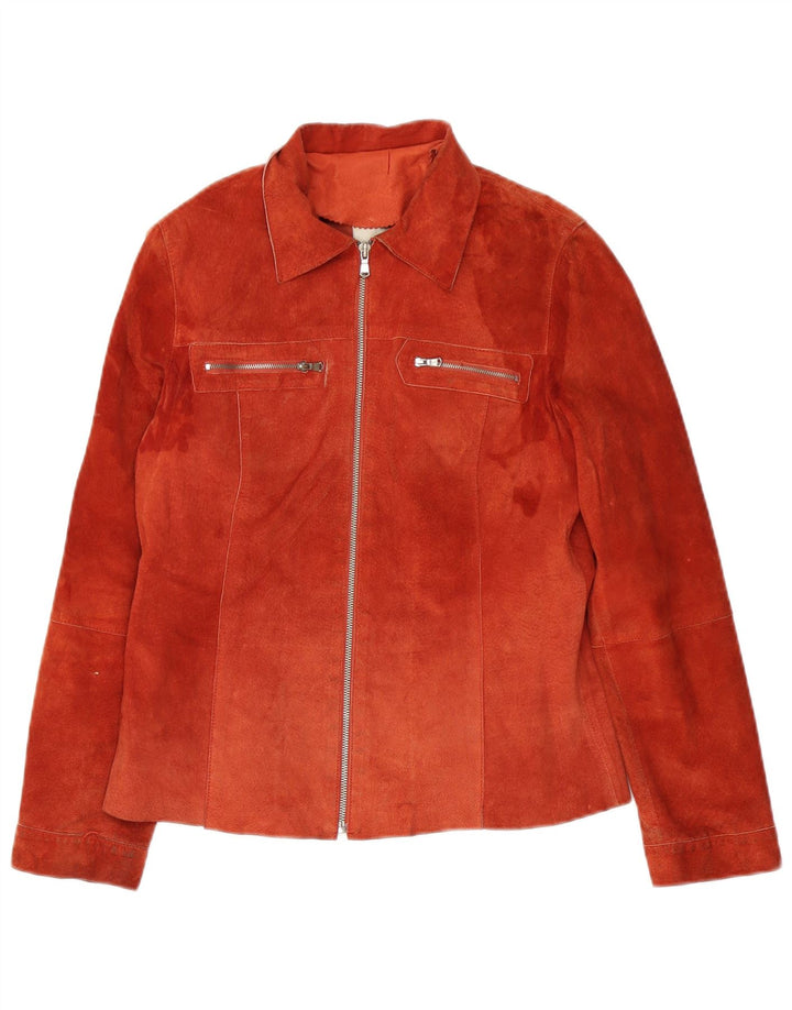 CONBIPEL Dame Læderjakke IT 44 Medium Orange Læder