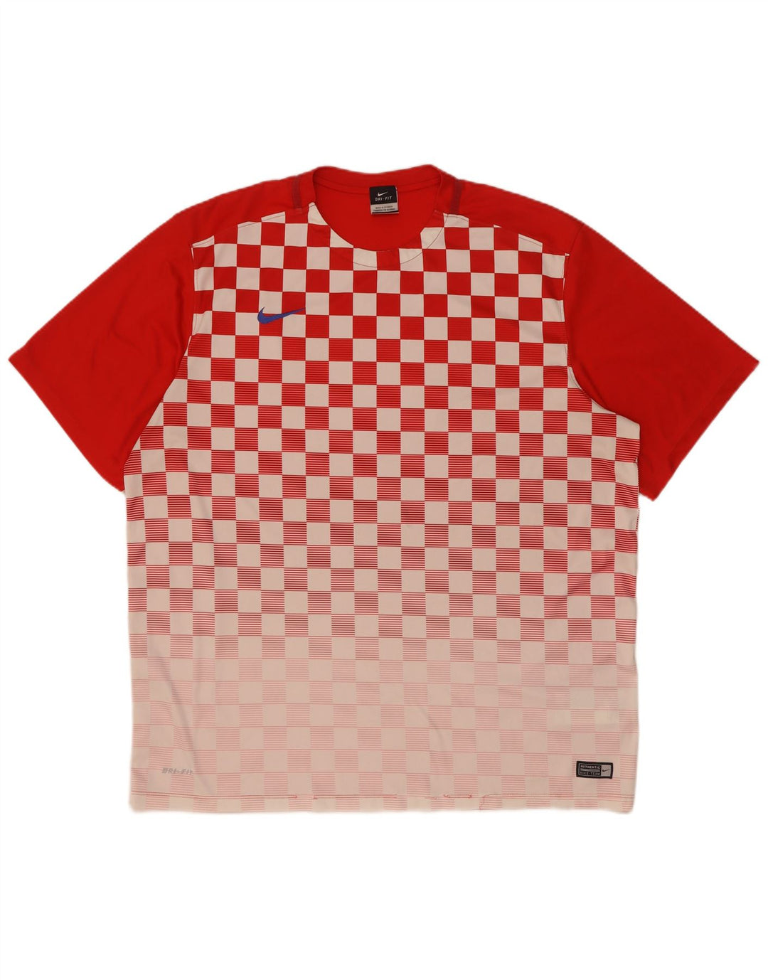 Nike herre Dri Fit T-shirt top 2XL rød geometrisk polyester