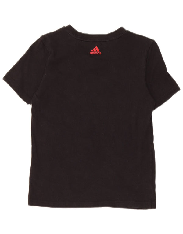 Adidas drenge grafisk t-shirt top 9-10 år sort bomuld