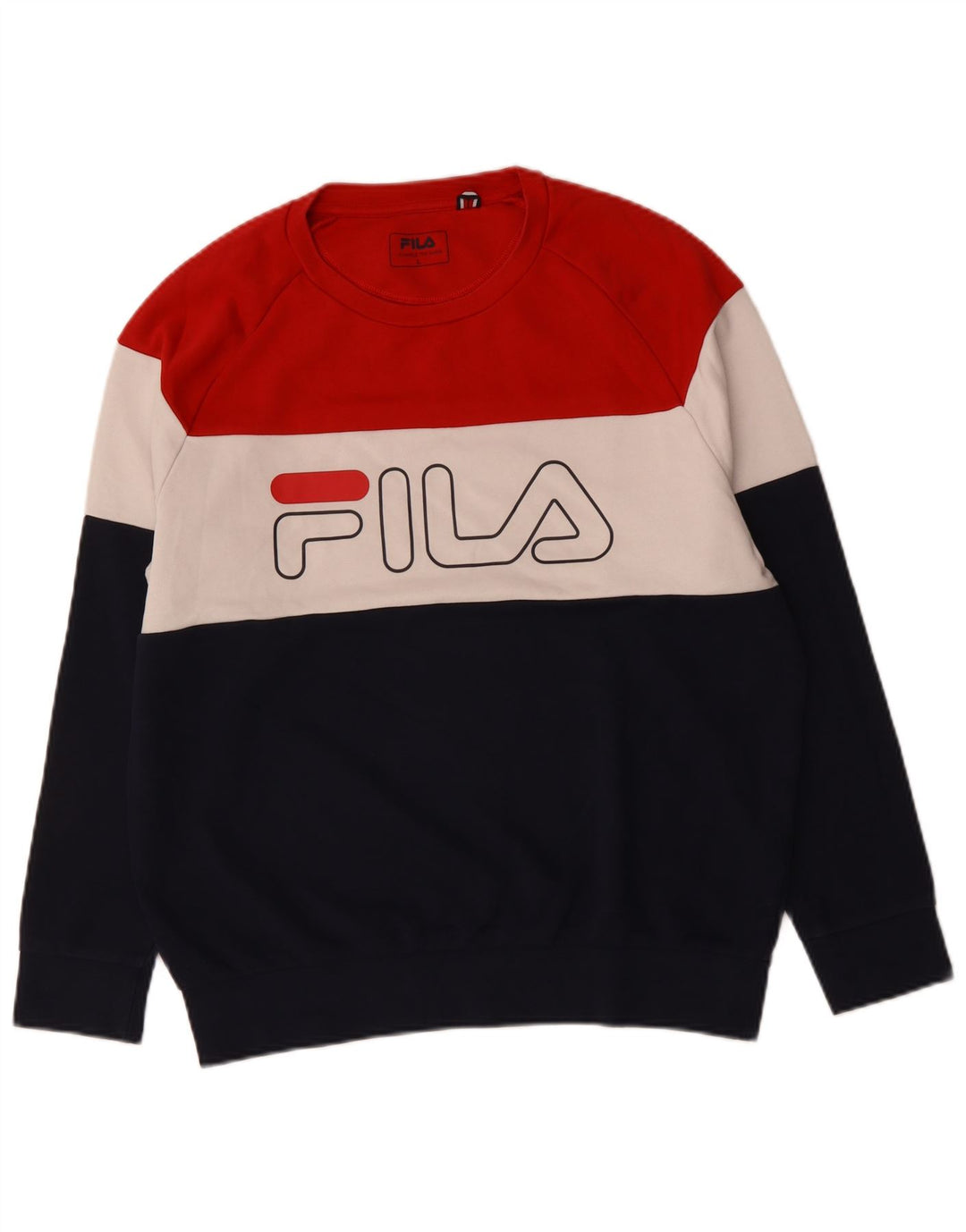 FILA Herre grafisk sweatshirt Jumper Stor flerfarvet Colourblock Bomuld