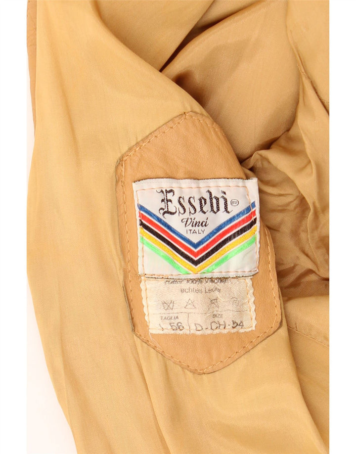 Essebi Herre Bomber Læderjakke IT 56 3XL Beige Læder