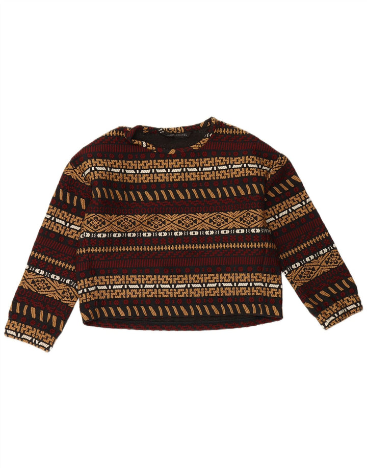 Zara Sweatshirt Jumper UK 14 Medium Flerfarvet stribet polyester