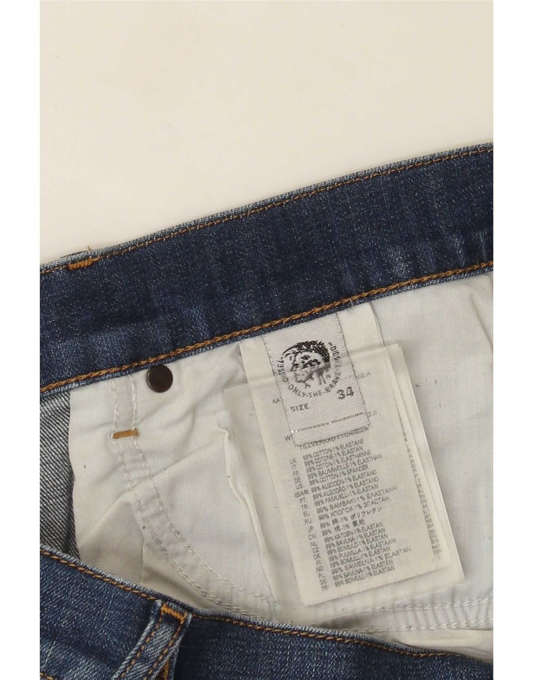 Diesel Herre Slim Jeans W34 L31 Blå Bomuld