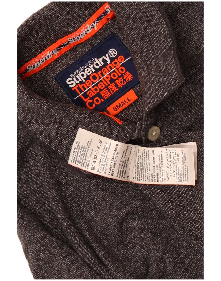 Superdry herre poloskjorte lille grå flækket bomuld