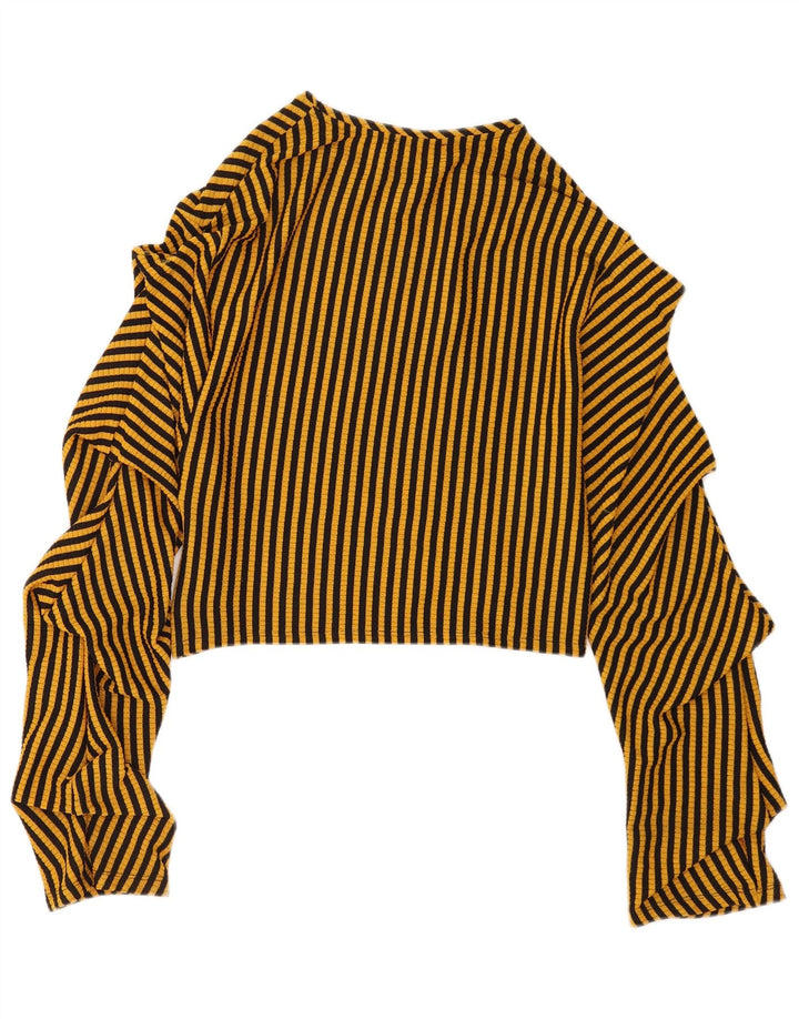Zara Womens Crop Bluse Top UK 10 Small Gulstribet