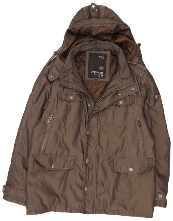 WPM Herre Hooded Parka Jacket UK 44 2XL Brun Polyester
