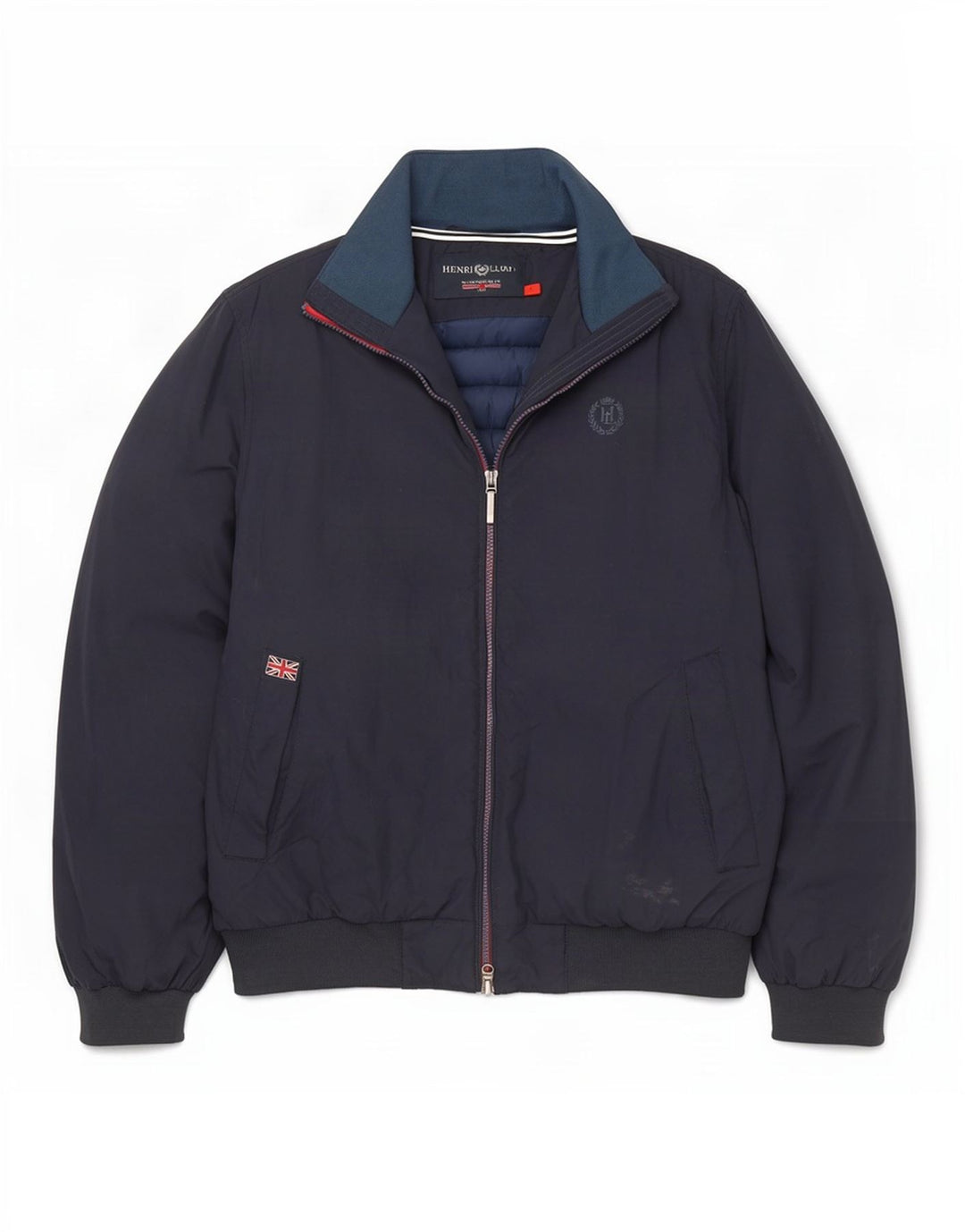 Henri Lloyd Herre Graphic Bomber Jacket UK 40 Large Navy Blue Nylon