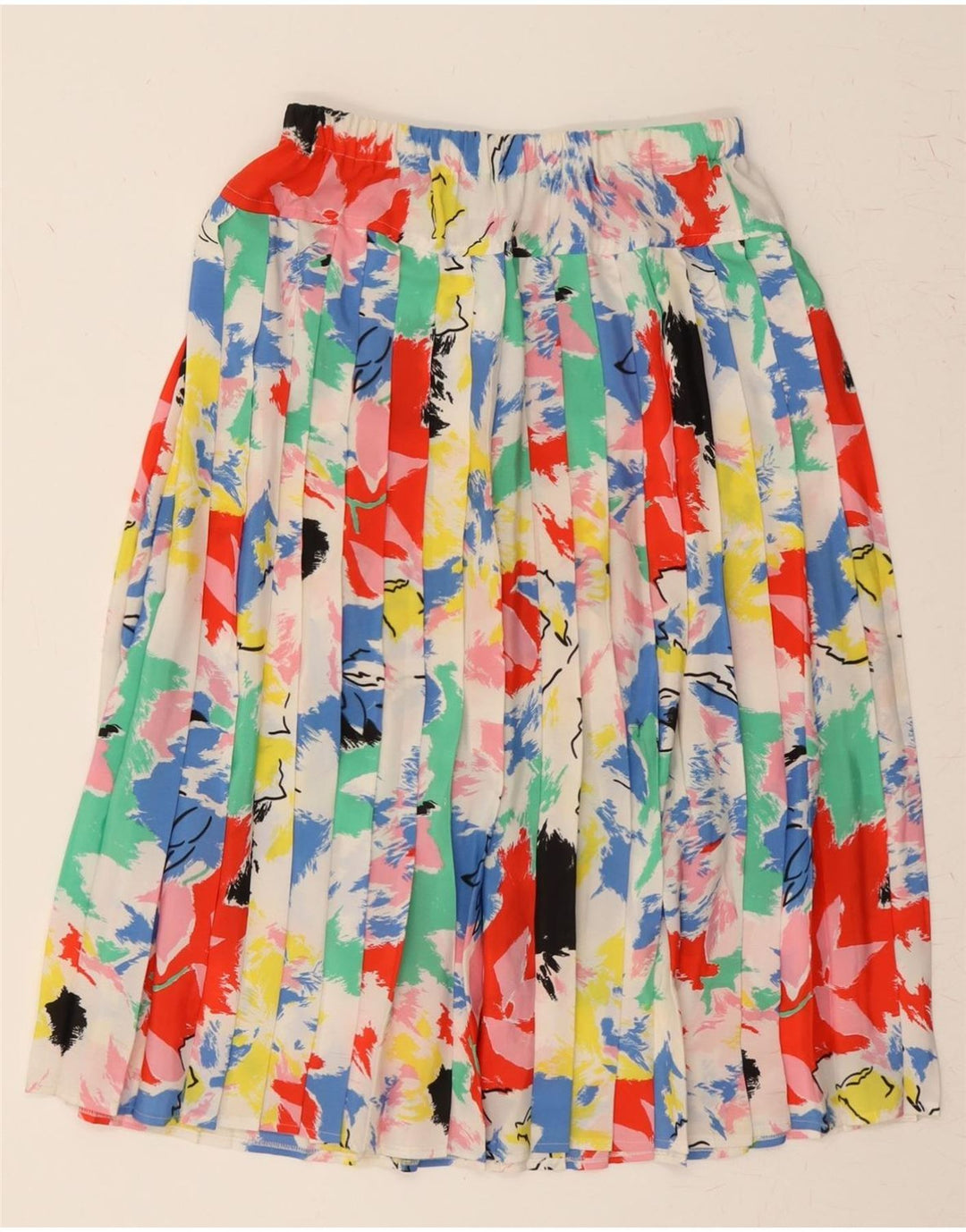 VINTAGE Womens Pleated Skirt EU 38 Medium W30  Multicoloured Colourblock Vintage Vintage and Second-Hand Vintage from Messina Hembry 