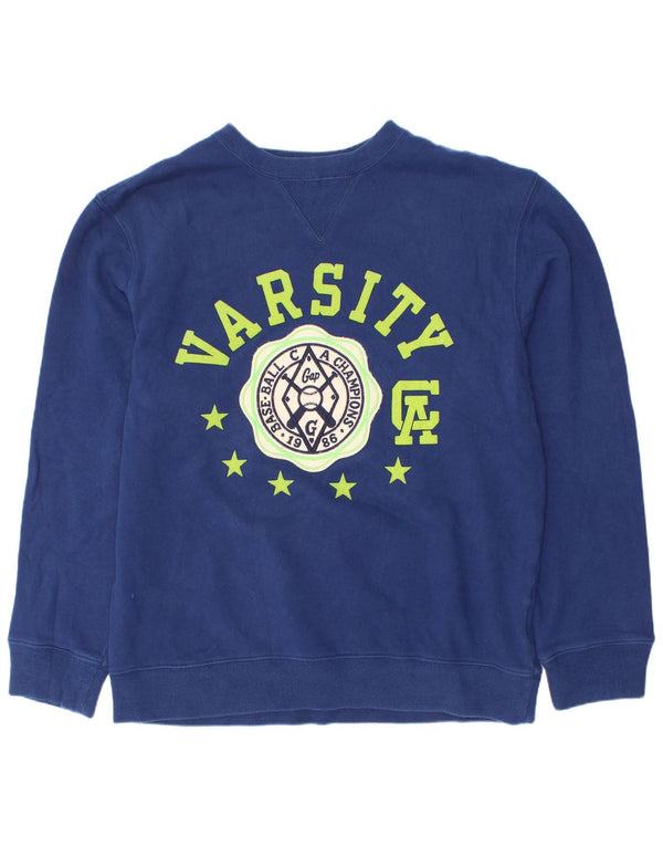 Gap Boys Grafisk Sweatshirt Jumper 12-13 år XL Navyblå Bomuld