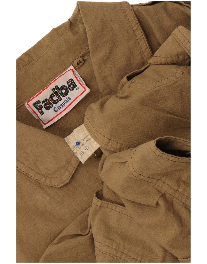 Faciba Womens Oversized Utility Gilet IT 44 Medium Beige Blomsterbomuld