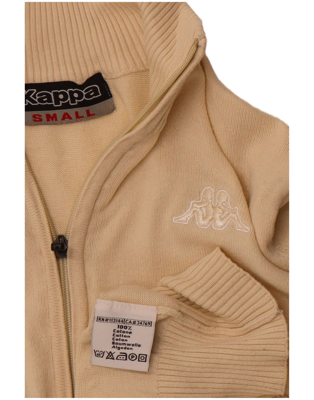 KAPPA Herre Cardigan Sweater Lille Beige Bomuld