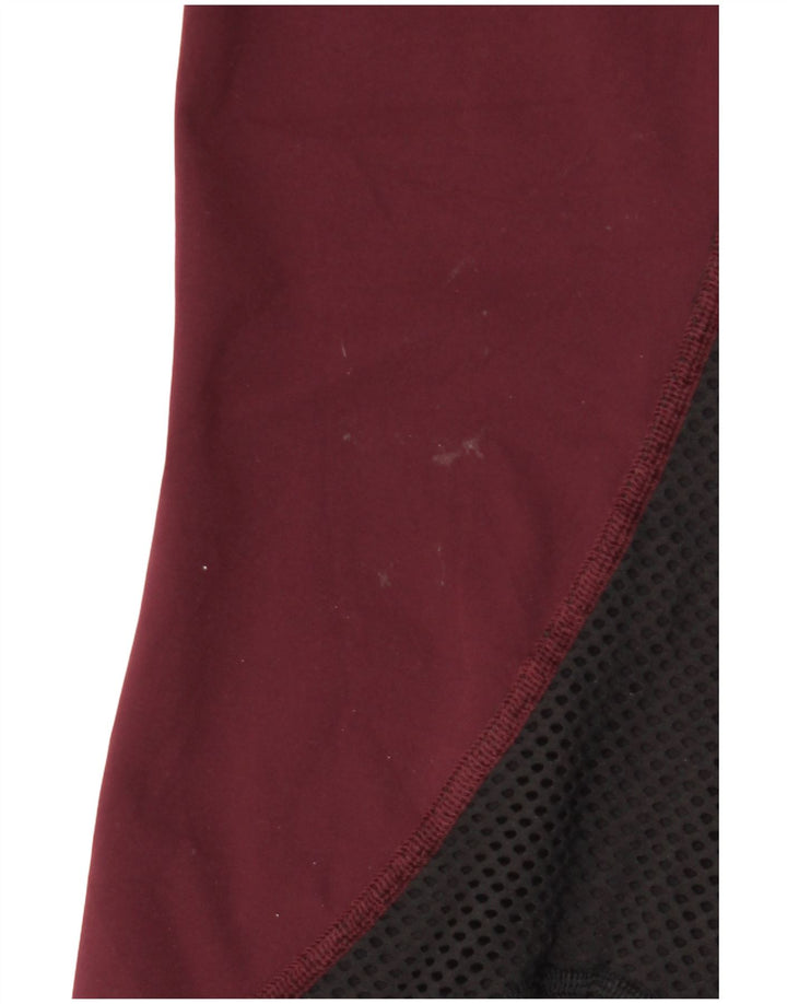 Lululemon Womens Crop Leggings US 12 Large Burgundy Colourblock