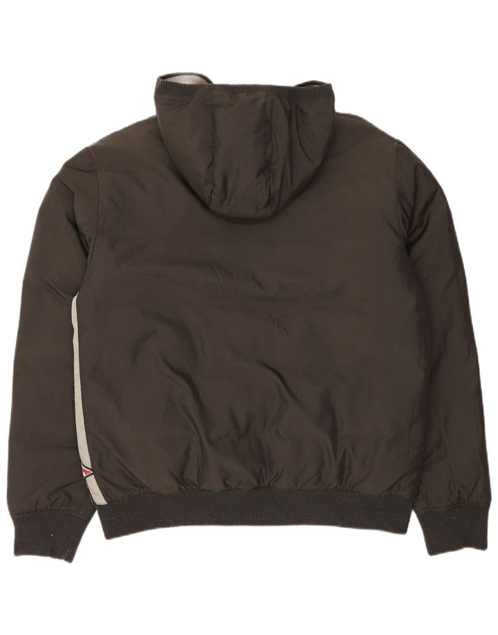 Bear Herre Hætte Vendbar Polstret Jakke UK 40 Stor Grå Polyamid