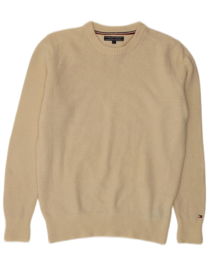 Tommy Hilfiger Herre Crew Neck Jumper Sweater Medium Beige Uld
