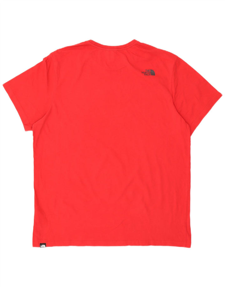 THE NORTH FACE Herre Grafisk T-Shirt Top 2XL Rød Bomuld