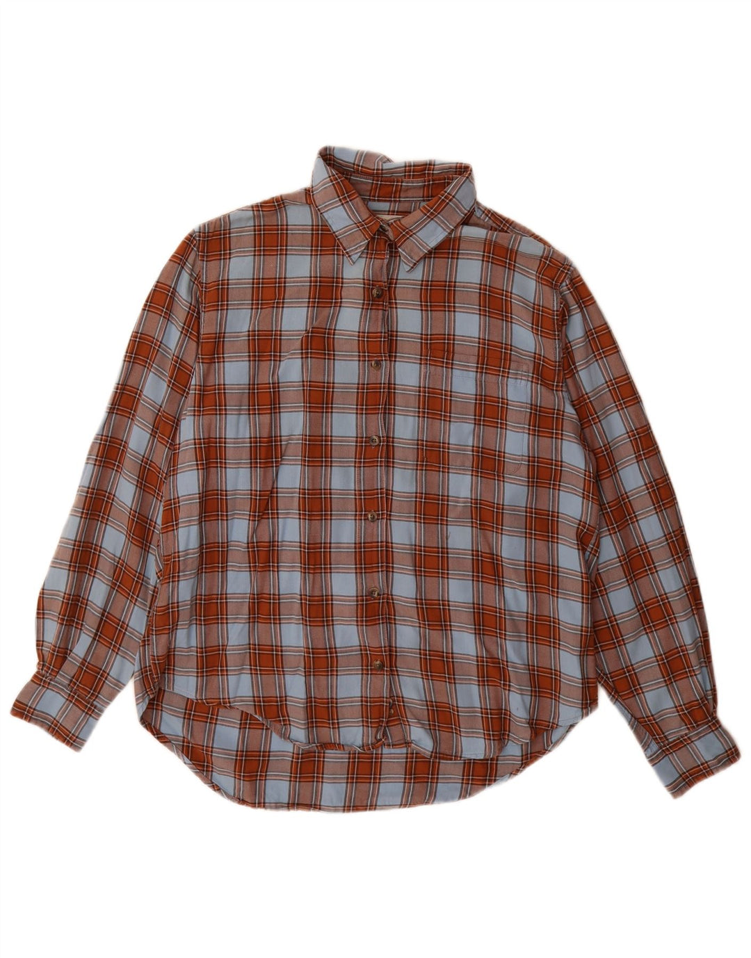 Lands End Dame Flanelskjorte US 12 Stor brun ternet bomuld