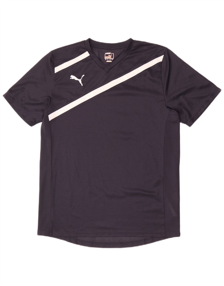Puma Herre T-Shirt Top Stor Marineblå Stribet