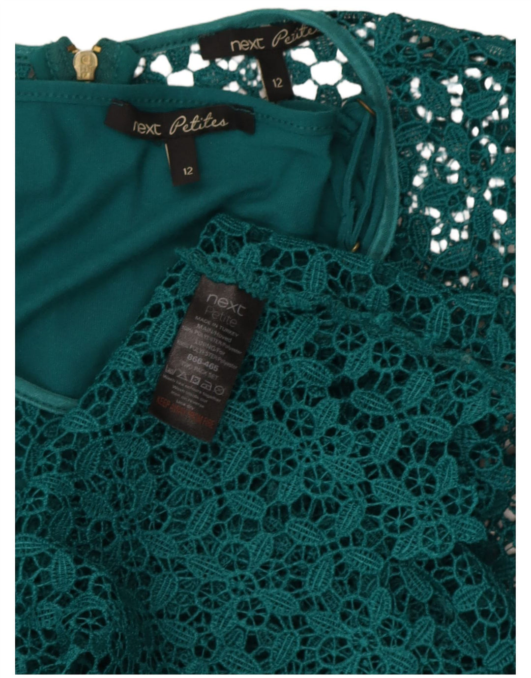 Næste Womens Petites Lace Shift Dress UK 12 Medium Green Geometric Polyester