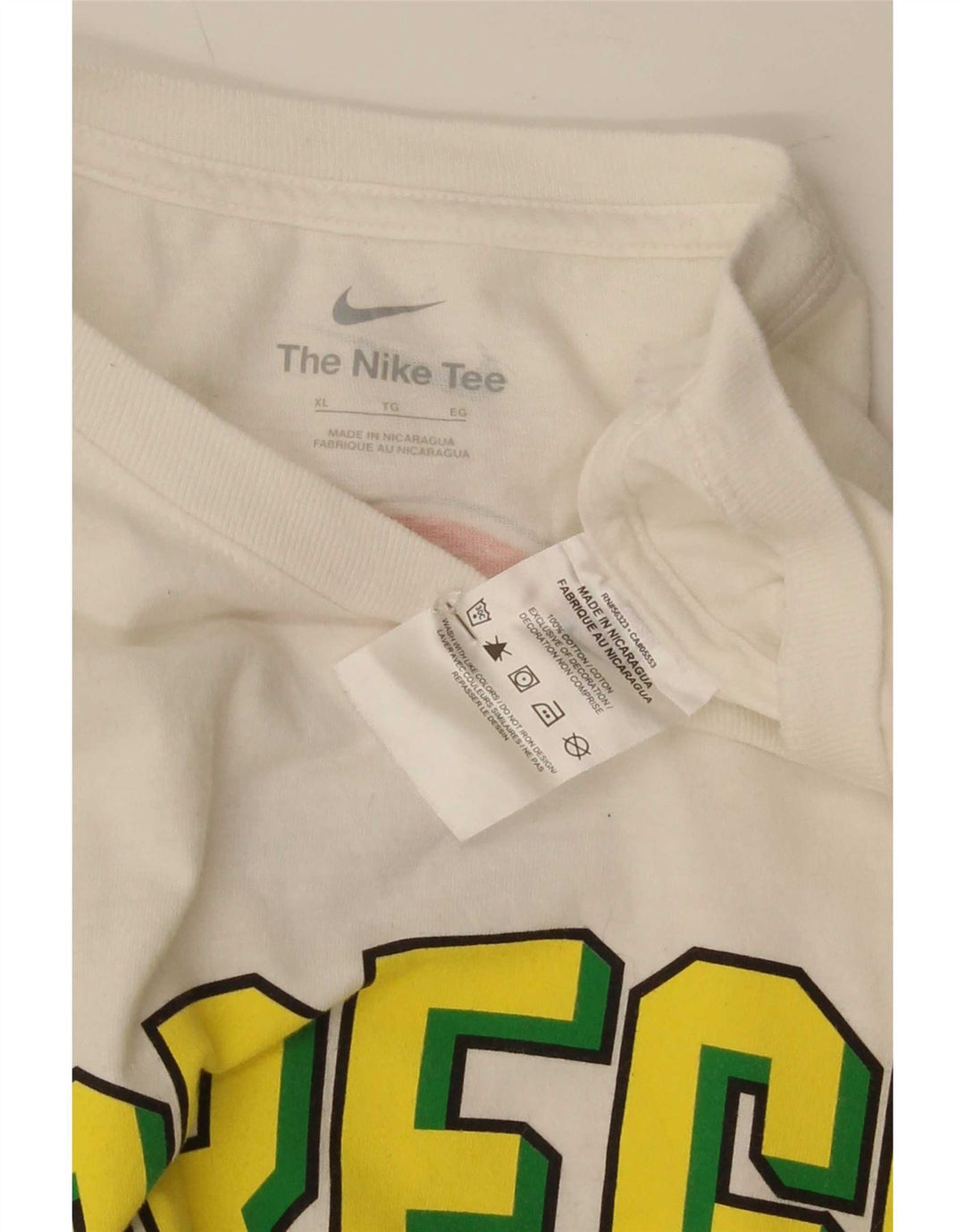 Nike Herre Oregon Ducks Grafisk T-Shirt Top XL Hvid Bomuld
