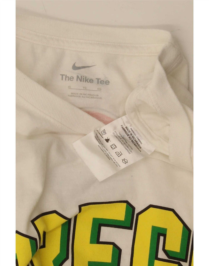Nike Herre Oregon Ducks Grafisk T-Shirt Top XL Hvid Bomuld