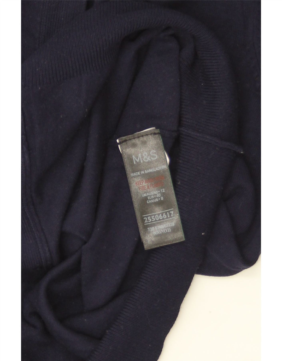 Marks & Spencer Dame Cardigan Sweater UK 12 Medium Navy Blue Viscose