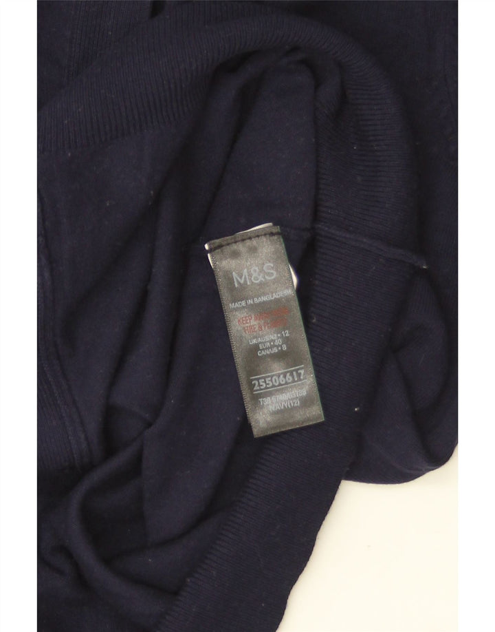 Marks & Spencer Dame Cardigan Sweater UK 12 Medium Navy Blue Viscose