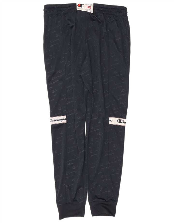 Champion Herre grafisk træningsdragt Bukser Joggers Large Navy Blue Polyester