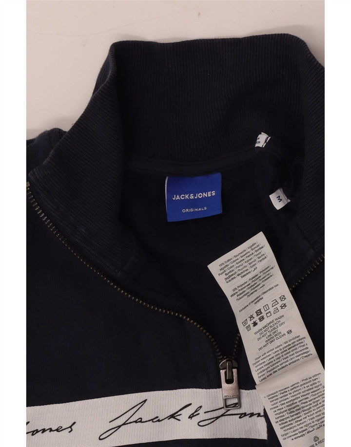Jack & Jones Herre grafisk sweatshirt Jumper Medium Navy Blue Colourblock