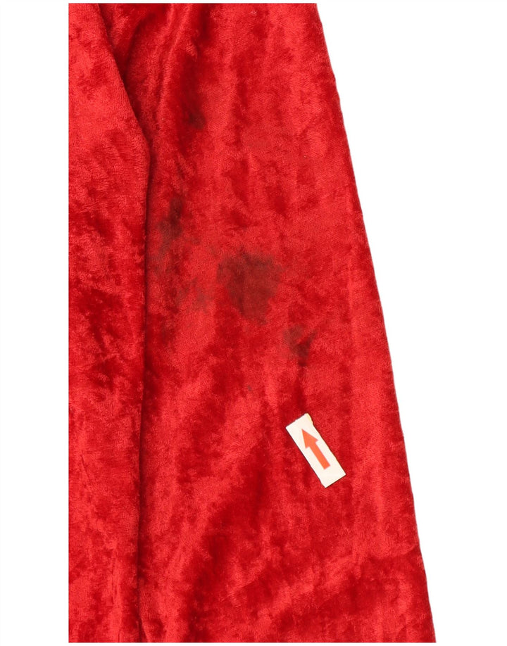 Vintage Dame Velvet Bodysuit UK 14 Medium Red Bomuld