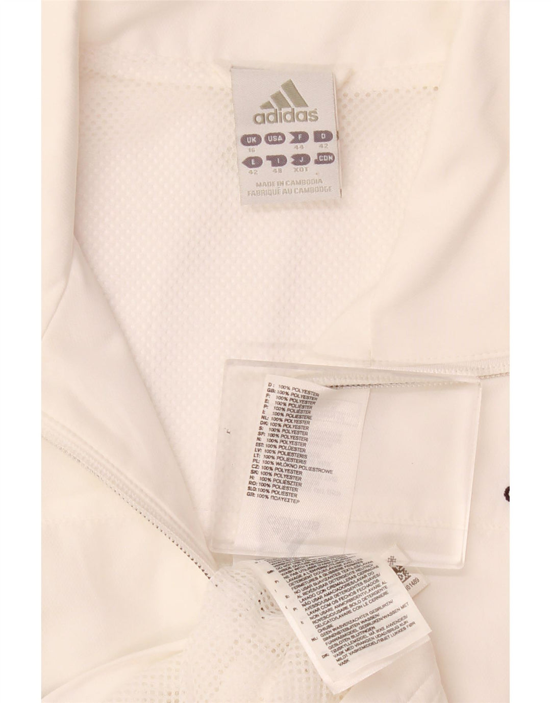 Adidas Dame Climalite Træningsdragt Topjakke UK 16 Stor Hvid Polyester