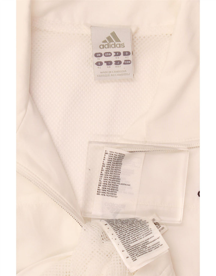 Adidas Dame Climalite Træningsdragt Topjakke UK 16 Stor Hvid Polyester