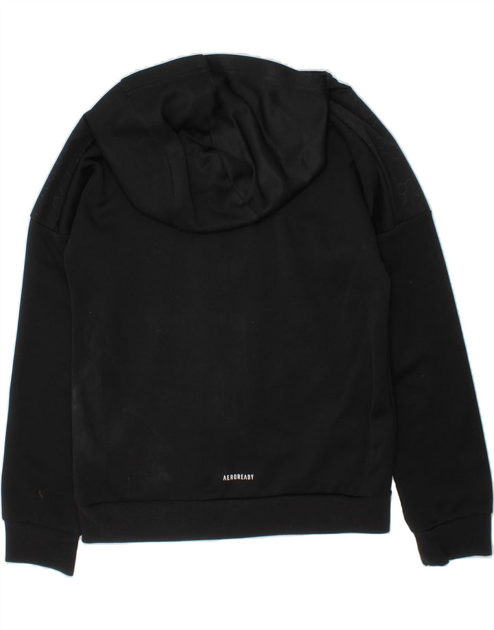 ADIDAS Boys Zip Hoodie Sweater 9-10 Years Black Colourblock Polyester Vintage Adidas and Second-Hand Adidas from Messina Hembry 