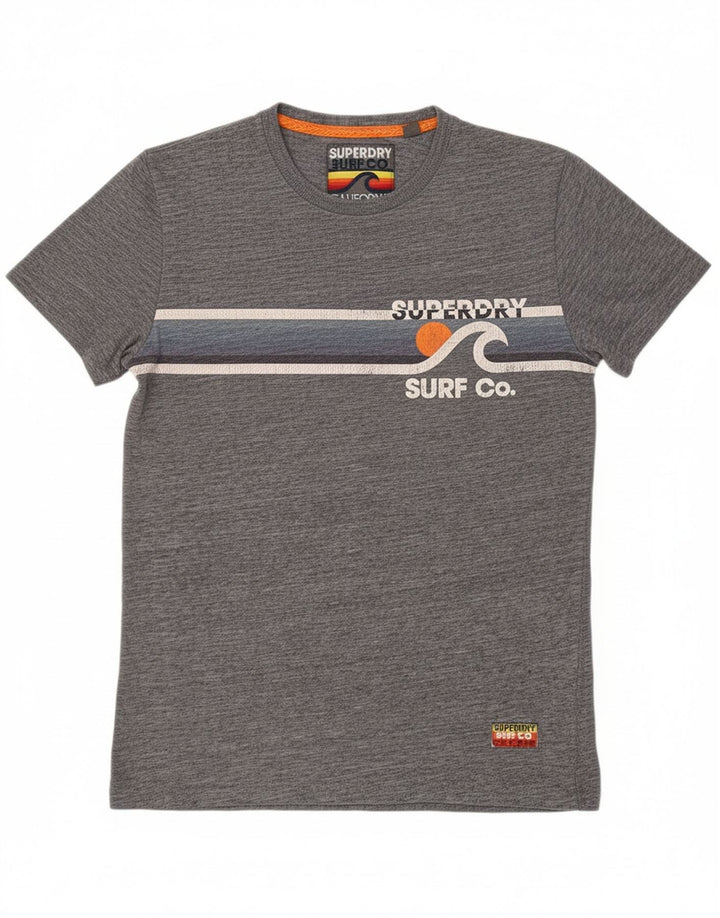SUPERDRY Mens Graphic T-Shirt Top XS Grey Cotton